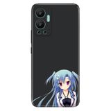 Senada Infinix Hot 12 İle Uyumlu Kılıf Silikon Desenli Tam Koruma Kapak Mavi Anime Kız