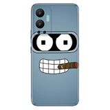 Senada Infinix Hot 12 İle Uyumlu Kılıf Silikon Desenli Tam Koruma Kapak Robot Smoke