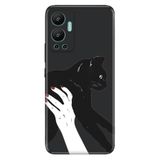 Senada Infinix Hot 12 İle Uyumlu Kılıf Silikon Desenli Tam Koruma Kapak Sanat Kedi