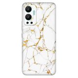 Senada Infinix Hot 12 İle Uyumlu Kılıf Silikon Desenli Tam Koruma Kapak Sarı Beyaz Mermer