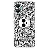 Senada Infinix Hot 12 İle Uyumlu Kılıf Silikon Desenli Tam Koruma Kapak Skull White