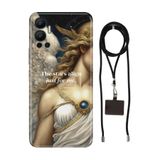 Senada Infinix Hot 12 ile Uyumlu Kılıf Stars Desenli Silikon İpli Boyun Askı Aparatı