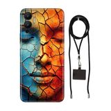 Senada Infinix Hot 12 ile Uyumlu Kılıf Toprak Desenli Silikon İpli Boyun Askı Aparatı