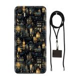 Senada Infinix Hot 12 ile Uyumlu Kılıf Viyana Desenli Silikon İpli Boyun Askı Aparatı