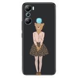 Senada Infinix Hot 20İ İle Uyumlu Kılıf Silikon Desenli Resimli Uv Kapak Kolejli Leopar