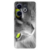 Senada Infinix Hot 40 Pro İle Uyumlu Kılıf Temalı Uv Esnek Silikon Kapak Sarı Göz Kedi