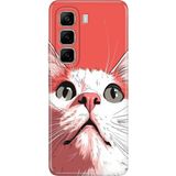 Senada Infinix Hot 50 Pro 4g Kılıf Desenli Baskılı Tpu Rubber Kapak Beyaz Kedi - 001-Renkli