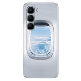 Senada İnfinix Hot 60 X6726 ile Uyumlu Kılıf Dekoratif Silikon Baskılı Kapak Uçak Pencere