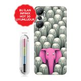 Senada Infinix Hot 8 9 10 11S 12 20 30İ 40 40İ Uyumlu Pro Play İle Uyumlu Kılıf Class Esnek Case Elephant