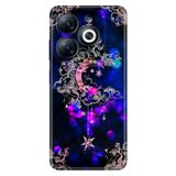 Senada Infinix Smart 8-8 Pro İle Uyumlu Kılıf Uv-Color Telefon İle Uyumlu Kılıfı Vip Baskılı Ayyıldız Neon Mandala