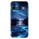 Senada iPhone 12 ile Uyumlu Kılıf Resimli Desenli Silikon Gece Yarısı