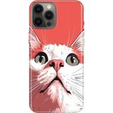 Senada iPhone 12 Pro Kılıf Desenli Baskılı Tpu Rubber Kapak Beyaz Kedi - 001-Renkli