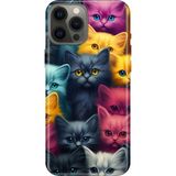 Senada iPhone 12 Pro Kılıf Desenli Baskılı Tpu Rubber Kapak Kedi Ordusu - 001-Renkli