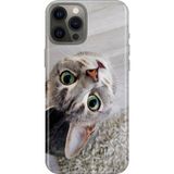 Senada iPhone 12 Pro Max Kılıf Desenli Baskılı Tpu Rubber Kapak Evdeki Kedi - 001-Renkli