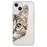 Senada İphone 15 İle Uyumlu Kılıf Kamera Korumalı Silikon Desenli Resimli Kapak Kedi Prizma