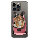 Senada İphone 15 Pro Max İle Uyumlu Kılıf Kamera Korumalı Silikon Desenli Resimli Kapak Kedi Tatilde