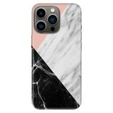 Senada İphone 15 Pro Max İle Uyumlu Kılıf Kamera Korumalı Silikon Desenli Resimli Kapak Siyah Pembe Beyaz Mermer