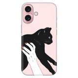 Senada İphone 16 İle Uyumlu Kılıf Silikon Desenli İphone16 Kapak Sanat Kedi