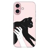 Senada İphone 16 Plus İle Uyumlu Kılıf Silikon Desenli 16 Plus Kapak Sanat Kedi