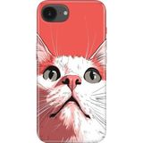 Senada iPhone 16E Kılıf Desenli Baskılı Tpu Rubber Kapak Beyaz Kedi - 001-Renkli