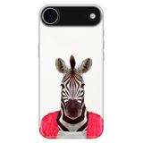 Senada iPhone 17 Air Kamera Korumalı ile Uyumlu Kılıf Dekoratif Silikon Baskılı Kapak Şirin Zebra