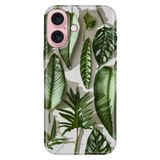 Senada iPhone 17 Camera Productor ile Uyumlu Kılıf Dekoratif Silikon Baskılı Kapak 4D Yeşil Yapraklar