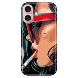 Senada iPhone 17 Camera Productor ile Uyumlu Kılıf Dekoratif Silikon Baskılı Kapak Cool Girl