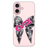 Senada iPhone 17 Camera Productor ile Uyumlu Kılıf Dekoratif Silikon Baskılı Kapak Cute Kurdele