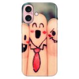 Senada iPhone 17 Camera Productor ile Uyumlu Kılıf Dekoratif Silikon Baskılı Kapak Gülen Parmaklar