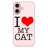 Senada iPhone 17 Camera Productor ile Uyumlu Kılıf Dekoratif Silikon Baskılı Kapak iLoveCat