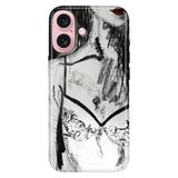 Senada iPhone 17 Camera Productor ile Uyumlu Kılıf Dekoratif Silikon Baskılı Kapak Kara Kalem