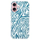 Senada iPhone 17 Camera Productor ile Uyumlu Kılıf Dekoratif Silikon Baskılı Kapak Parıldayan Zebra