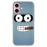 Senada iPhone 17 Camera Productor ile Uyumlu Kılıf Dekoratif Silikon Baskılı Kapak Robot Smoke