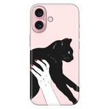 Senada iPhone 17 Camera Productor ile Uyumlu Kılıf Dekoratif Silikon Baskılı Kapak Sanat Kedi