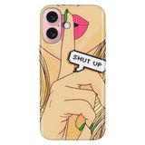 Senada iPhone 17 Camera Productor ile Uyumlu Kılıf Dekoratif Silikon Baskılı Kapak Shut Up