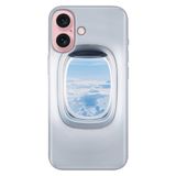 Senada iPhone 17 Camera Productor ile Uyumlu Kılıf Dekoratif Silikon Baskılı Kapak Uçak Pencere