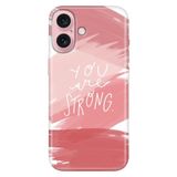 Senada iPhone 17 Camera Productor ile Uyumlu Kılıf Dekoratif Silikon Baskılı Kapak You Are Strong