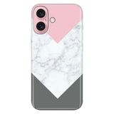 Senada iPhone 17 Camera Productor ile Uyumlu Kılıf Renkli Silikon Baskılı TPU Beyaz Gri Mermer
