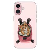 Senada iPhone 17 Camera Productor ile Uyumlu Kılıf Renkli Silikon Baskılı TPU Kedi Tatilde