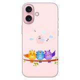 Senada iPhone 17 Camera Productor ile Uyumlu Kılıf Renkli Silikon Baskılı TPU Kuşlar