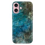 Senada iPhone 17 Camera Productor ile Uyumlu Kılıf Renkli Silikon Baskılı TPU Mavi Mermer
