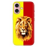 Senada iPhone 17 Camera Productor ile Uyumlu Kılıf Renkli Silikon Baskılı TPU Sarı Kırmızı Parçalı Aslan