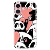 Senada iPhone 17 Camera Productor ile Uyumlu Kılıf Renkli Silikon Baskılı TPU Sevimli Panda