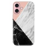 Senada iPhone 17 Camera Productor ile Uyumlu Kılıf Renkli Silikon Baskılı TPU Siyah Pembe Beyaz Mermer