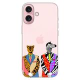 Senada iPhone 17 Camera Productor ile Uyumlu Kılıf Renkli Silikon Baskılı TPU Zebra Kaplan Retro