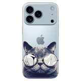 Senada iPhone 17 Pro Max 6.91 inch ile Uyumlu Kılıf Dekoratif Silikon Baskılı Kapak Cix Kedi
