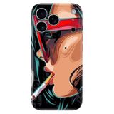 Senada iPhone 17 Pro Max 6.91 inch ile Uyumlu Kılıf Dekoratif Silikon Baskılı Kapak Cool Girl