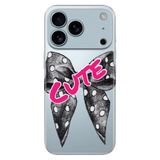 Senada iPhone 17 Pro Max 6.91 inch ile Uyumlu Kılıf Dekoratif Silikon Baskılı Kapak Cute Kurdele