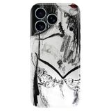 Senada iPhone 17 Pro Max 6.91 inch ile Uyumlu Kılıf Dekoratif Silikon Baskılı Kapak Kara Kalem
