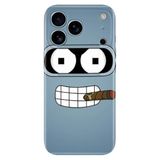 Senada iPhone 17 Pro Max 6.91 inch ile Uyumlu Kılıf Dekoratif Silikon Baskılı Kapak Robot Smoke